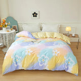 elvesmall Yellow Floral 100% Cotton Duvet Cover Rose Pattern Comforter Covers Elegant Flowers Botanical Bedding All Season for Women Girls
