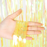 elvesmall Shiny Corlorful Metallic Tinsel Foil Fringe Curtains Photo Booth Props for Engagement Bridal Shower Holiday Party Decorations