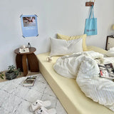 elvesmall Ins Style Bedding Set Duvet Cover  Wash Cotton Stripe Summer Soft Cool Summer Bed Sheet Set Comforter Set Quilt Cover
