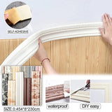 elvesmall Wall Sticker Decorative Strip Waist Line Skirting Line Self Adhesive Foam Edge Waterproof DIY Home Office Hotel Bathroom