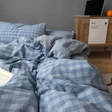 elvesmall Ins Nordic Duvet Cover Set 2024 Summer New Twin Queen Size Kids Adult Flat Sheet Pillowcase No Filler Fashion Bed Linens
