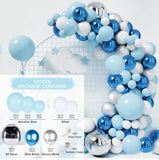 elvesmall Navy Blue Silver Balloon Garland Arch Kit Confetti Ballons Birthday Party Decor Kids Baby Shower Graduation Decor Wedding Supply