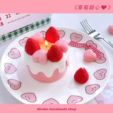 elvesmall Strawberry Cake Candle Personalized Wedding Scented Candle Home Decoration Food Candles Look Real Favors