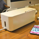 elvesmall Cable Storage Box Power Strip Wire Case Anti Dust Charger Socket Organizer Network Line Storage Bin Charger Wire Management