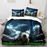 elvesmall Sports 3D Football Bedding Set And Pillow Case Double Size Household Textile Product Decoration Teenager Room Soccer Duvet Cover