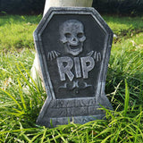 elvesmall 4pcs Horror Skull Foam Fake Tombstone Halloween Outdoor Ornaments Happy Halloween Party Decoration Props Haunted House Decors