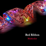 elvesmall  Christmas Decoration LED Ribbon Fairy Lights Christmas Tree Ornaments for Home 2023 DIY Bows Light String Navidad New Year