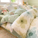 elvesmall Plaid Grey 100% Cotton Duvet Cover Set Comfy Simple Style Soft Breathable Textured Durable Bedding for All Seasons Home Decor