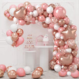 elvesmall Pink Rose Gold Balloons Garland Arch Kit Birthday Party Decor Kids Wedding Birthday Party Supplies Baby Shower Decor Latex Balon