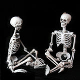 elvesmall  Halloween Movable Skeleton Fake Human Skull Bones Holidays Party Home Bar Decorations Haunted House Horror Props Ornament Toys