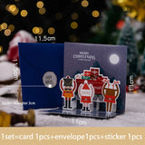 elvesmall 3D Pop UP Santa Cards Folding Merry Christmas Greeting Cards Xmas Gift for New Year Blessing Postcard Thank You Cards Decoration
