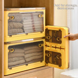 elvesmall Foldable Storage Box Closet Organizer With Wheels Stackable Sundries Organizer Clothes Quilts Toys Books Storage Box
