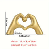 elvesmall 1pc Gesture Decoration, Heart Finger Statue Modern Art Sculpture Personalized Home Decor