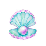 elvesmall 18/24/36inch Mermaid Tail KT Board Purple Shell Cutout for Birthday Party Decoration Mermaid Theme Backdrop Baby Shower Supplies