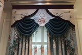 elvesmall  High-grade Embossed Jacquard European Luxury Curtain for Living Room Bedroom Thickened Shading Bay Window Screen Valance Tulle