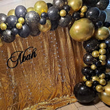 elvesmall 128Pcs Black Gold Balloon Garland Arch Kit Gold Dot Print Latex Happy 30th 40th 50th Adults Birthday Party Balloon Decorations