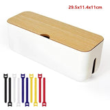elvesmall Cable Storage Box Power Strip Wire Case Anti Dust Charger Socket Organizer Network Line Storage Bin Charger Wire Management