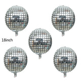 elvesmall 5pcs 4D Disco Balloons Laser for Wedding Happy Birthday Popular Party Decorations Rock and Roll Looks Round Cube Shaped Globos