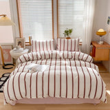 elvesmall Fashion Bedding Duvet Cover Set Bed Sheet Pillowcase 100% Cotton Bedspread Bed Linen Nordic Classic Home Textile Soft Breathable