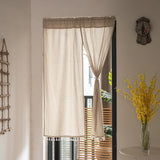 elvesmall Door Curtain Japanese Style Cotton Linen Jacquard Striped Partition Curtain for Kitchen Living Room Bedroom Decorative Curtain