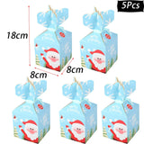 elvesmall Merry Christmas Paper Boxes Treat Boxes For Candy Cookie Apple Box Navidad New year Christmas Decoration Gift Box Bag Kerst noel
