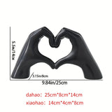 elvesmall 1pc Gesture Decoration, Heart Finger Statue Modern Art Sculpture Personalized Home Decor