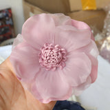 elvesmall 10PCS/Lot 10CM Large Handmade Chiffon Fabric Artificial Flower For Wedding Dress Clothing Hats Headdress Decoration DIY