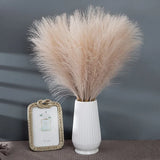 elvesmall 55CM 5/1PCS Fluffy Pampas Grass Boho Decor Flower Fake Plant Reed Simulated Wedding Party Christmas Home Decor Artificial Flower