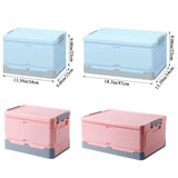 elvesmall  Folding Storage Box Plastic Books Toys Large Capacity Portable Car Storage Crate Closet Kitchen Organizer with Lid