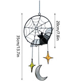 elvesmall Creative Wind Chimes Halloween Decorations Gothic Bat Moon Star Hanging Ornament Window Wall Pendants Holiday Party Home Decors