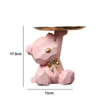 elvesmall  Bulldog Cool Sculpture Dog Ornament Butler Storage Box with Tray Nordic Table Decoration Resin Animal Sculpture Coin Piggy Bank