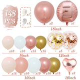 elvesmall Rose Gold Balloon Garland Arch Kit Birthday Party Decor Foil Latex Ballon Wedding Birthday Party Baby Shower Balllon