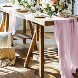 elvesmall  6PCS European Crease Cloth Table Runner Boho Style American Tabletop Decor Wedding Banquet Festive Birthday Party Table Path