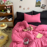 elvesmall 3pcs Duvet Cover Microfiber Solid Color Bedding Set Yellow Comforter Cover with 2 Pillowcase Modern Home Bedroom Quilt Cover