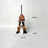 elvesmall  Creative Spoof Paper Holder Statue Cute Funny Decorative Sculpture Resin Figure Butler Shape Tissue Stand Rack Toilet Decoration