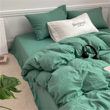 elvesmall INS Style Bedding Comforter Cover Set with Pillowcase bed sheet Single Full Bed Linen Orange Duvet Cover Queen/King Double Bed