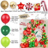 elvesmall Christmas Balloon Arch Set Candy Cane Aluminum Film Red Green White Father Christmas New Year Balloons Party Decoration Gifts