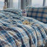 elvesmall 4-Piece Cotton Bedding Set, 1 Quilt Cover, 1 Sheet, 2 Pillowcases, Available in Single or Double Bed Sizes, Extremely Soft