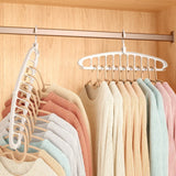 elvesmall Rotating Folding Clothes Hanger Closet Organizer Multi-port Clothing Drying Rack Foldable Plastic Scarf 11-hole Storage Hangers