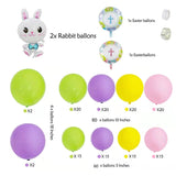 elvesmall 150 Pcs Fruit Green Purple Pink Yellow Bunny Aluminum Mold Balloon Garland Arch Set Girls Birthday Party Baby Shower Decorations