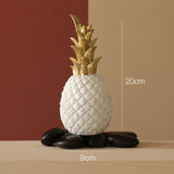 elvesmall Nordic Light Luxury Pineapple Decoration,Golden Fruit Shape Living Room Porch Home Decoration Figurines Gift Wedding Props