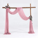 elvesmall Wedding Arch Chiffon Wrinkle Resistant Fabric Outdoor Lawn Wedding Decoration Ceremony Decoration Valance Birthday Party Valance