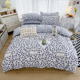 elvesmall Good Quality 100% Cotton Bedding Set: 1 Duvet Cover 2 Pillowcases 1 Sheet, Soft Breathable for Single or Couple Bed, 20 Sizes