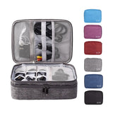 elvesmall 3 Tier Portable Wire USB Line Holder Bag Travel Power Bank Earphone Line Organizer Box Mouse Charging Line Storage Ziplock Bag