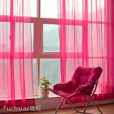 elvesmall Free Customization Sheer Tulle Curtains Shading Heat Insulation Pure Color Rod Pocket for Bedroom Living Room Voile Window