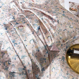 elvesmall Mulberry Silk 4 Pieces Comforter Bedding Set, 1PC Duvet Cover, 1PC Bed Sheet, 2PCS Pillowcases, Luxury Home Textiles Bedclothes