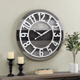 elvesmall Decoration for Home 16 X 2 X 16 in Wall Clock Multicolor Shabby Pallet Wall Clock Farmhouse Analog Bedroom Decor Clocks Garden