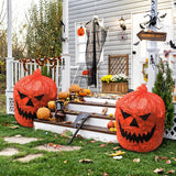 elvesmall 1pcs Halloween Pumpkin Bags Yard Outdoor Garden Decor Plastic Lawn Leaf Bag Garbage Bag With Twist Ties Halloween Party Supplies