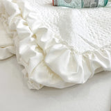 elvesmall  1/3Pc Korean Princess Ruffles Flowers Embroidery Summer Quilt Bedspread on the bed Quilt Air-conditioning Blanket Bedding Set