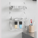 elvesmall Wall Mounted Storage Boxes Bathroom Organizer Case Oblique Opening for Cotton Swab Band-aid Makeup Adhesive Jewelry Holder Box